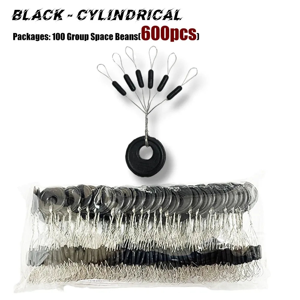 600Pcs 100 Groups Space Beans Fishing Float Fishing Goods Fishing Equipment Carp Fishing Fishing Float Stop Fishing Accessories